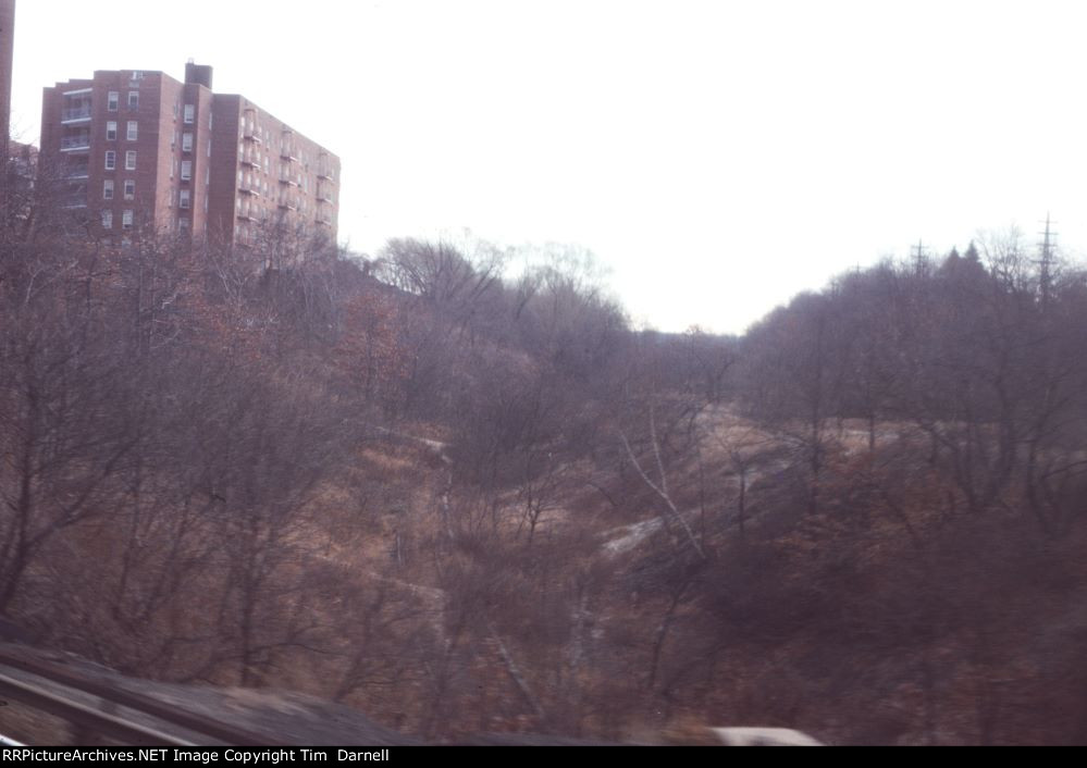 NB (WB) track of the abandoned Rockaway Beach branch going under us.